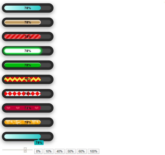 10款时尚漂亮的百分比进度条动画特效源码-jQuery插件-易站站长网
