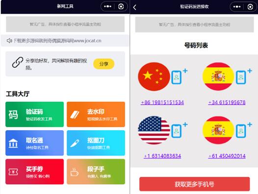短视频去水印-全球手机验证码发放-微信小程序源码-易站站长网