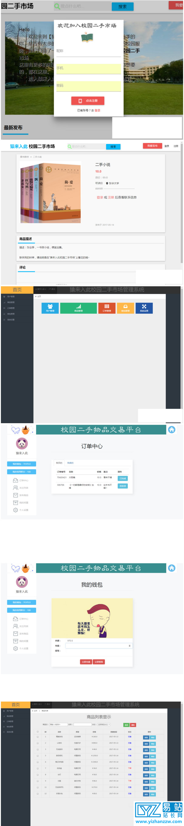 校园二手市场交易平台系统源码-带视频搭建教程-易站站长网